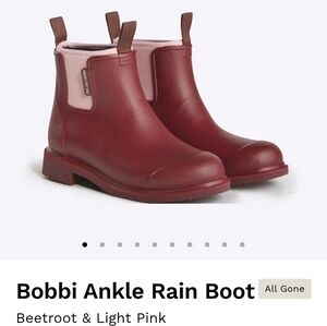 NIB Merry People Bobbi Ankle Rain In Beetroot Pink Size 36-Retired